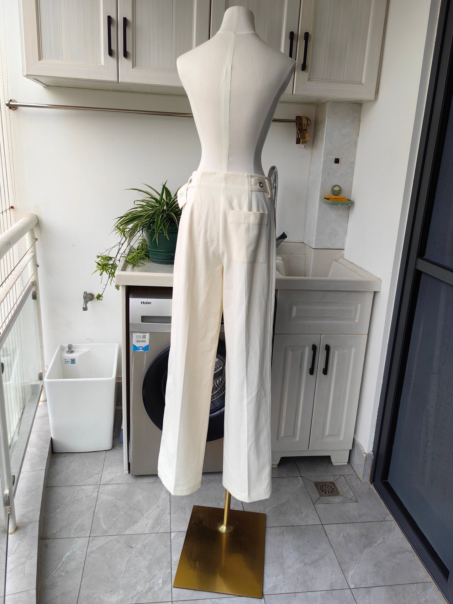 3.1 Belted Utility Cotton Pants with Panel Detail