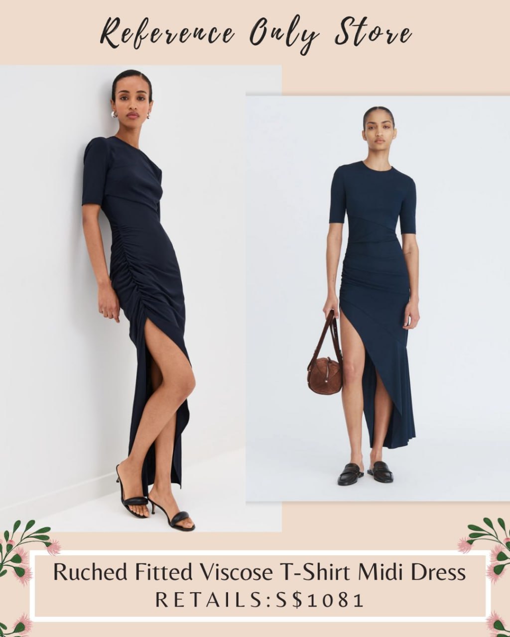 MSE Ruched fitted viscose t shirt midi dress