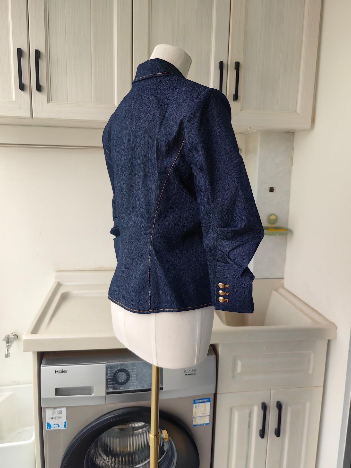 CAS Petit Denim Khloe cotton blend blazer