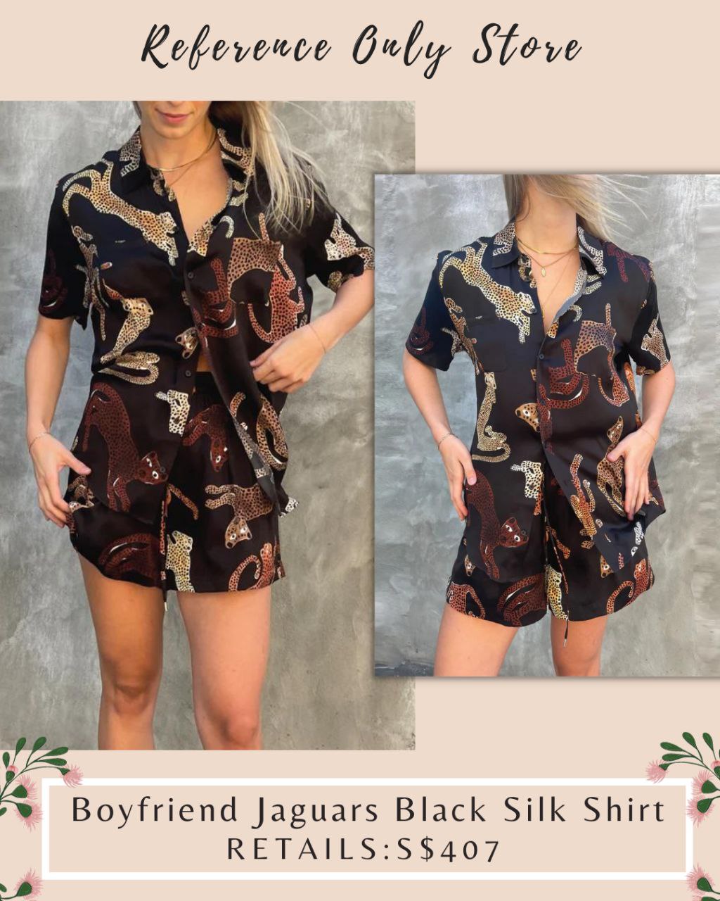 SL Boyfriend Jaguars Black Silk Shirt