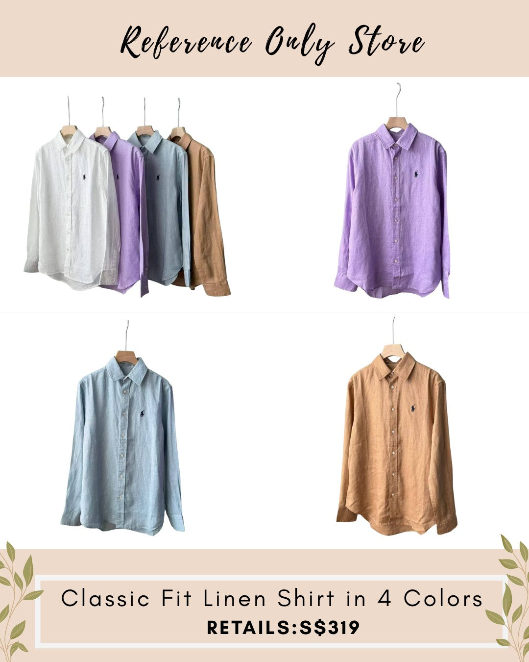 RL Classic fit linen shirt in 4 colors