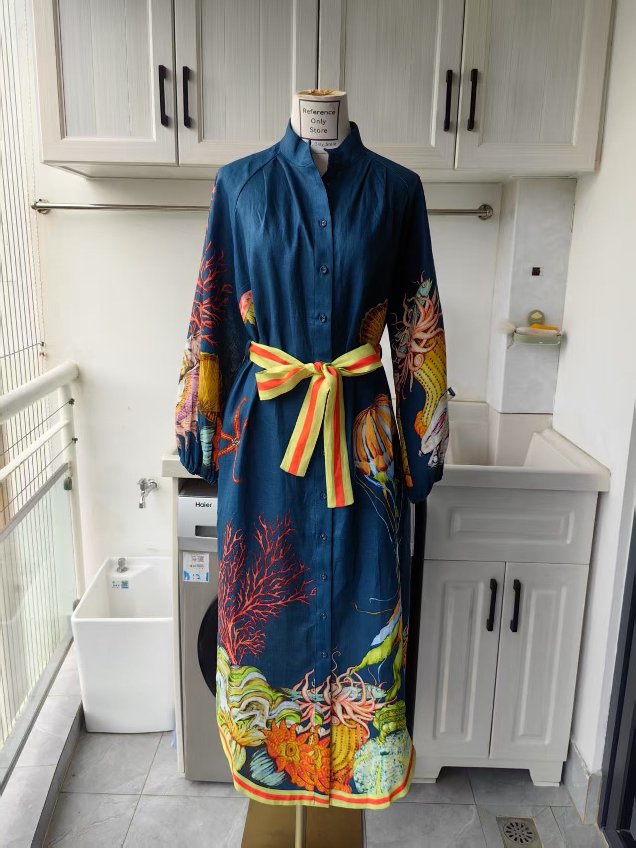 AM Dorian linen midi shirt dress