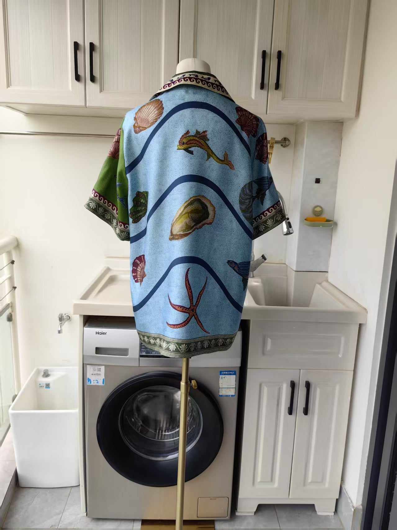 AM bath house silk shirt and pants