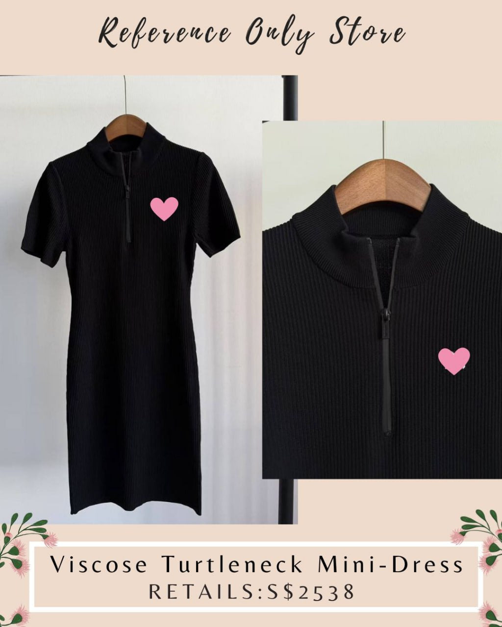 MM viscose turtleneck mini dress