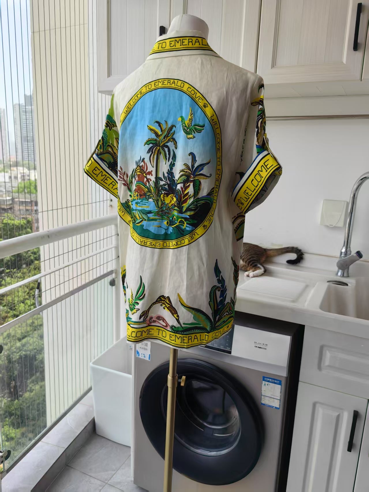 AM Day dream linen shirt and mini sarong skirt
