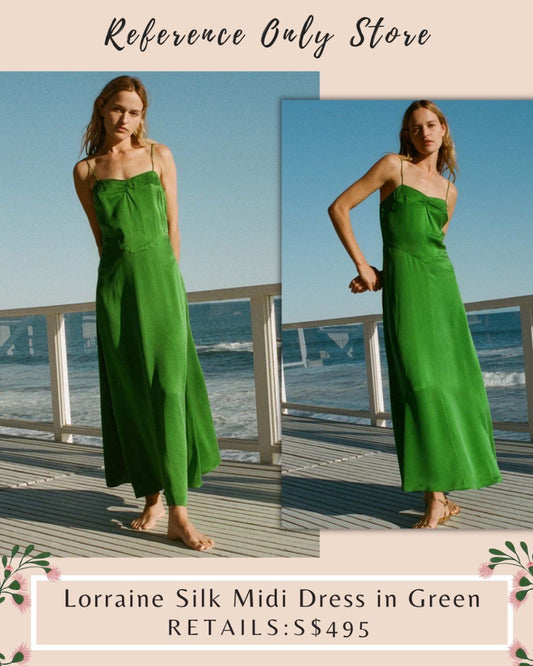 DN Lorraine Silk Midi Dress in Green