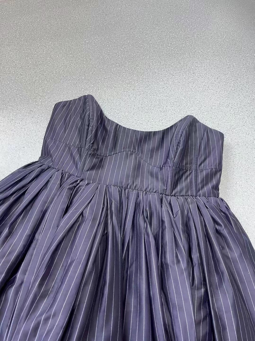 002SK Pinstripe Veuve Dress