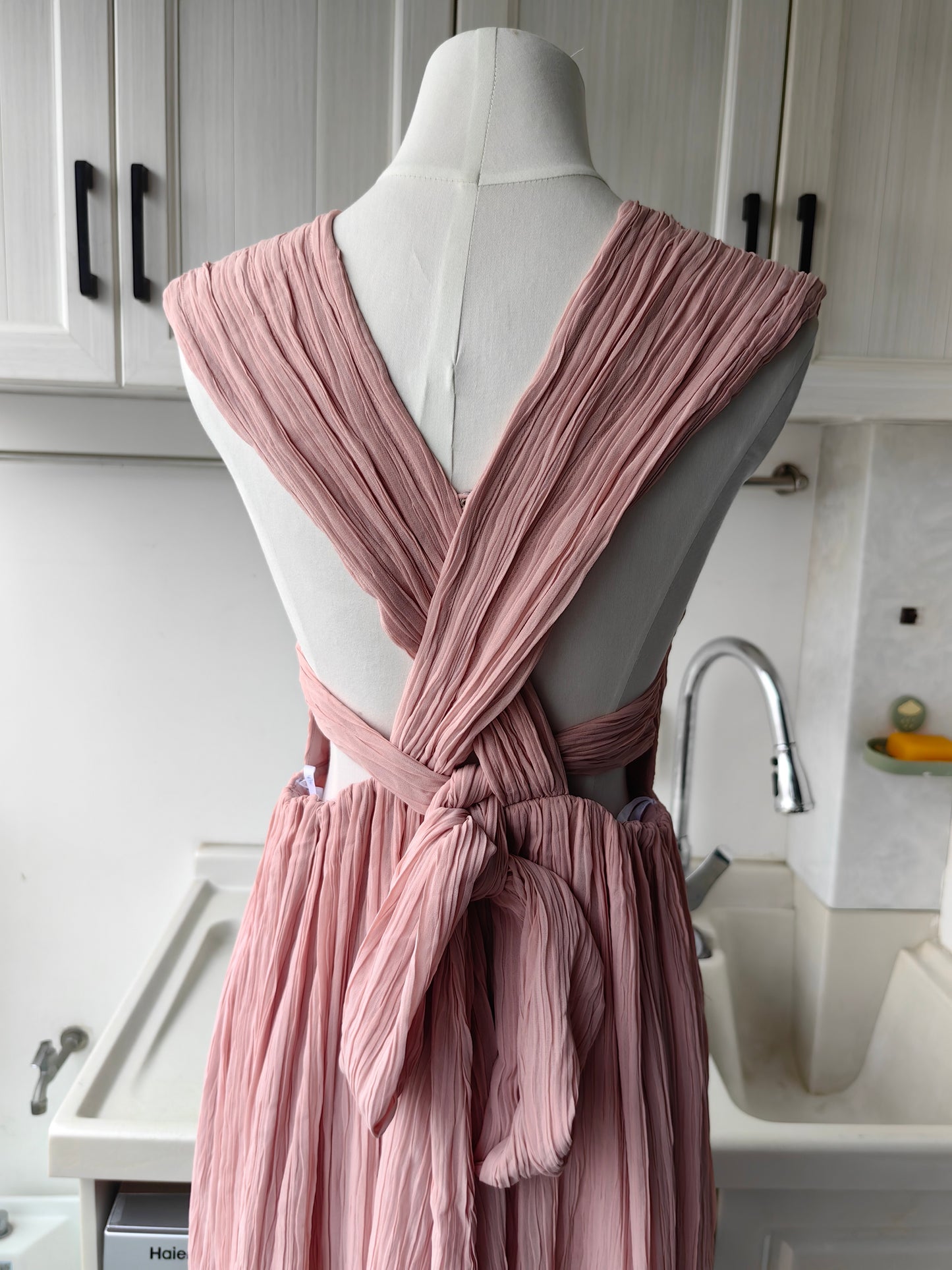 AJ Becoming Bow Back midi dress