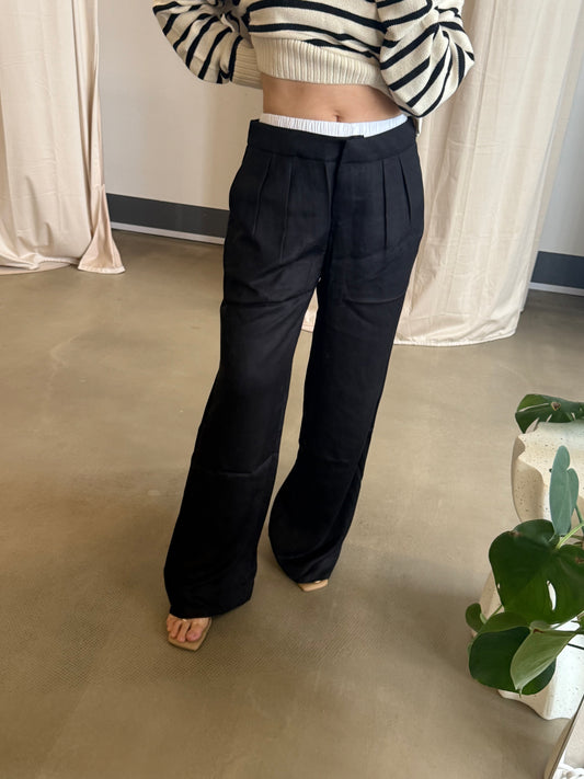 Ref Tai Wide Leg Pants in Black