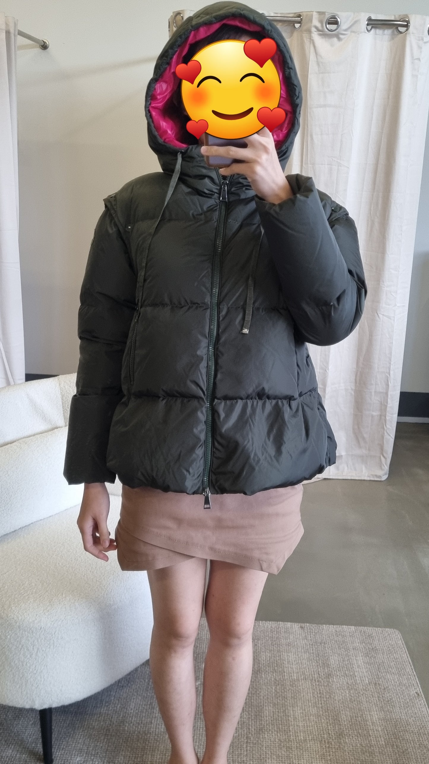 Ready stock! MC Asaret convertible hooded quilted shell down jacket