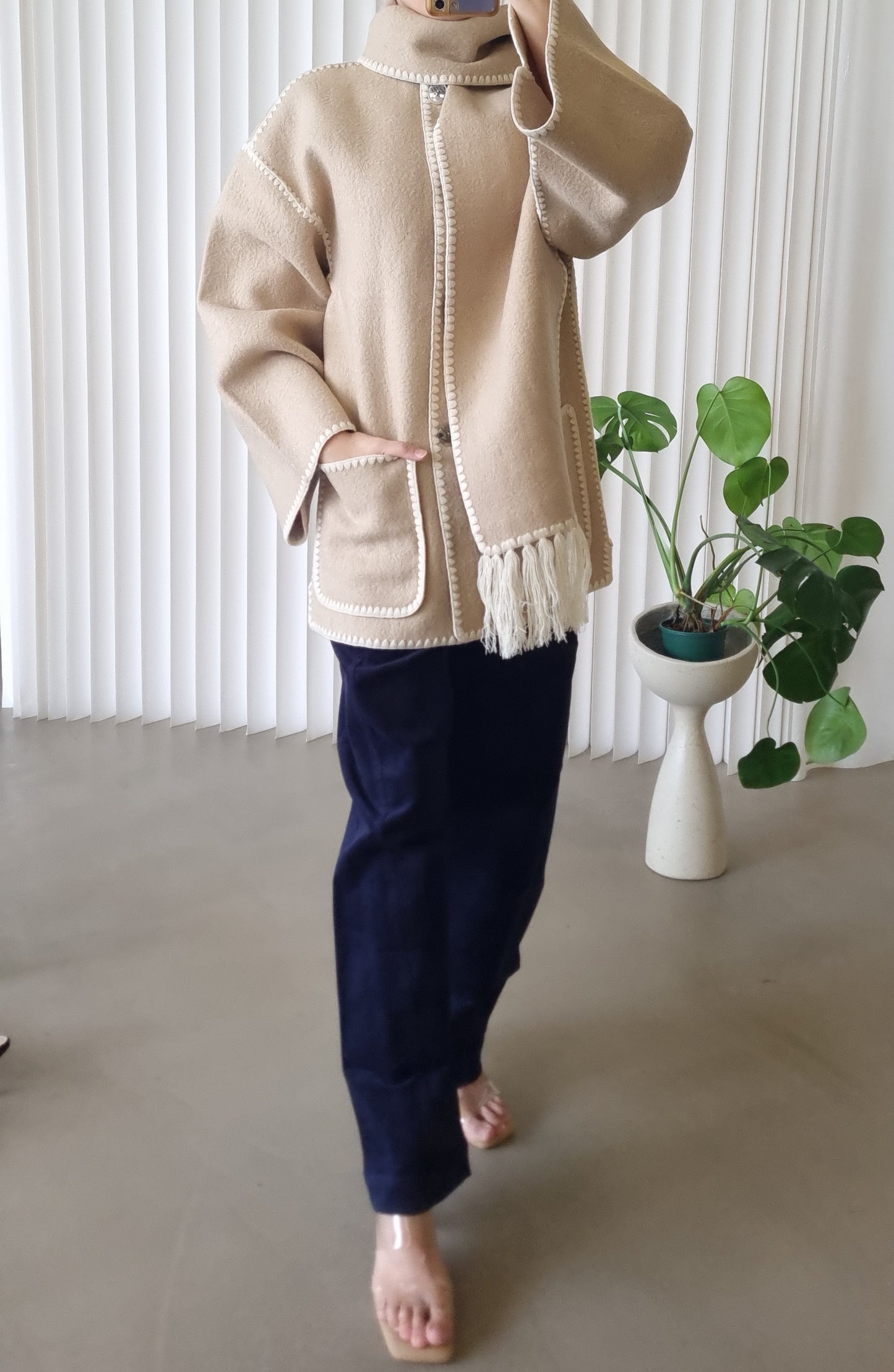 Back! Tot Embroidered wool blend jacket