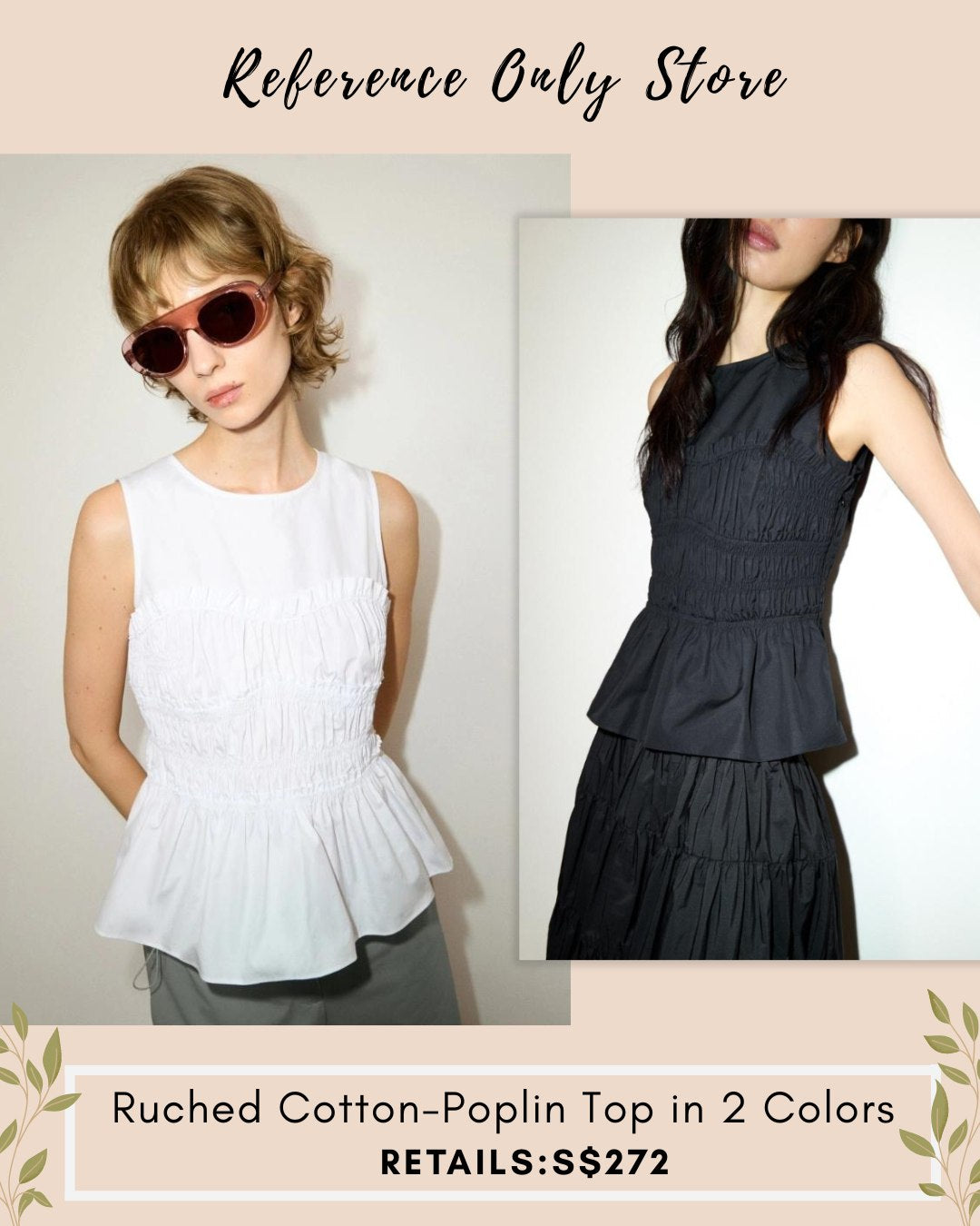 MC Ruched cotton poplin top