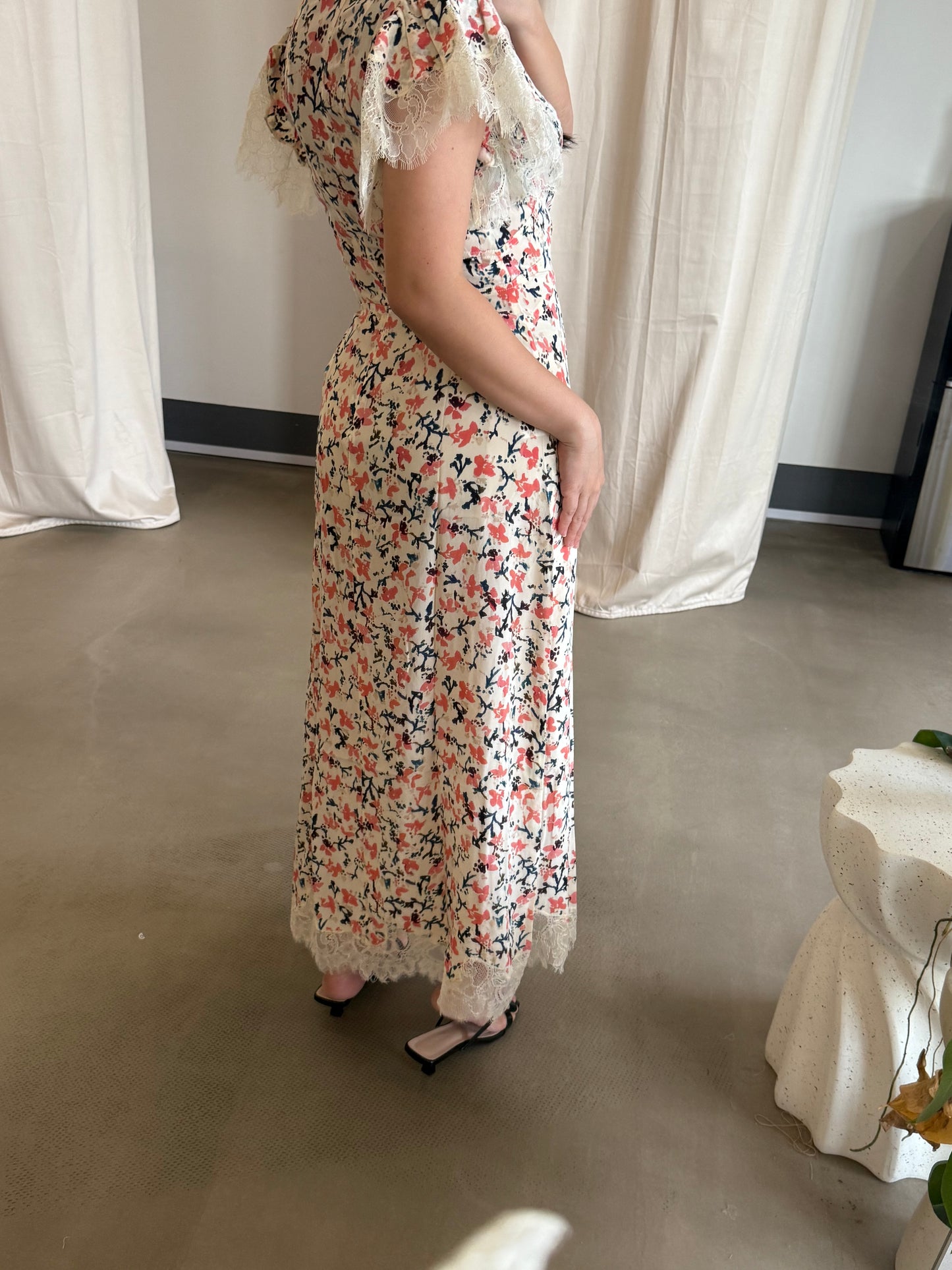 UJ Renee cape sleeve silk midi dress