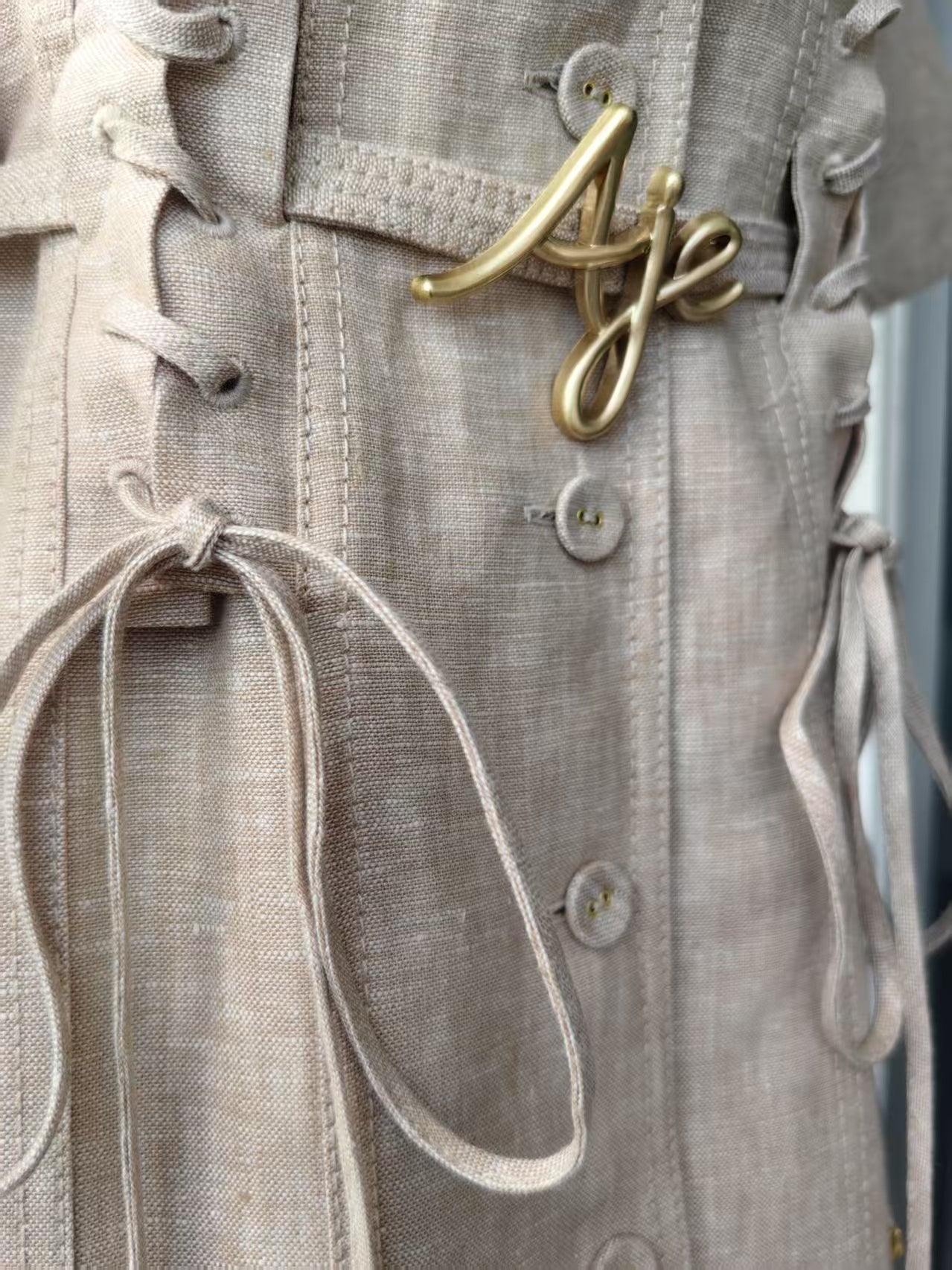 Aj Beige Morgan mini dress