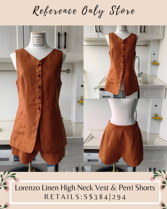 POS Lorenzo linen high neck and perri shorts