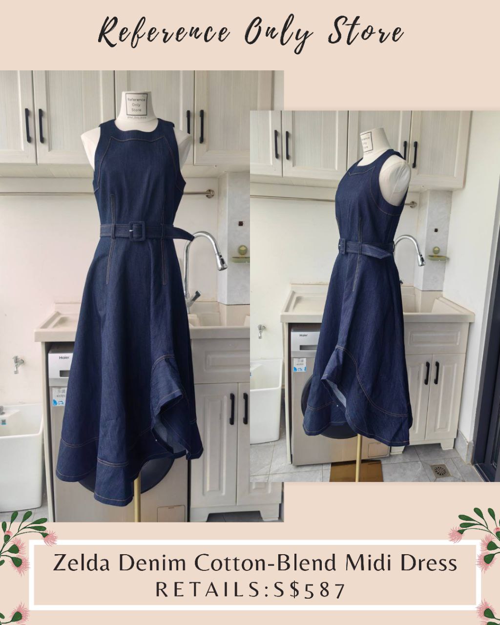 New colors! CAS Zelda denim cotton blend midi dress