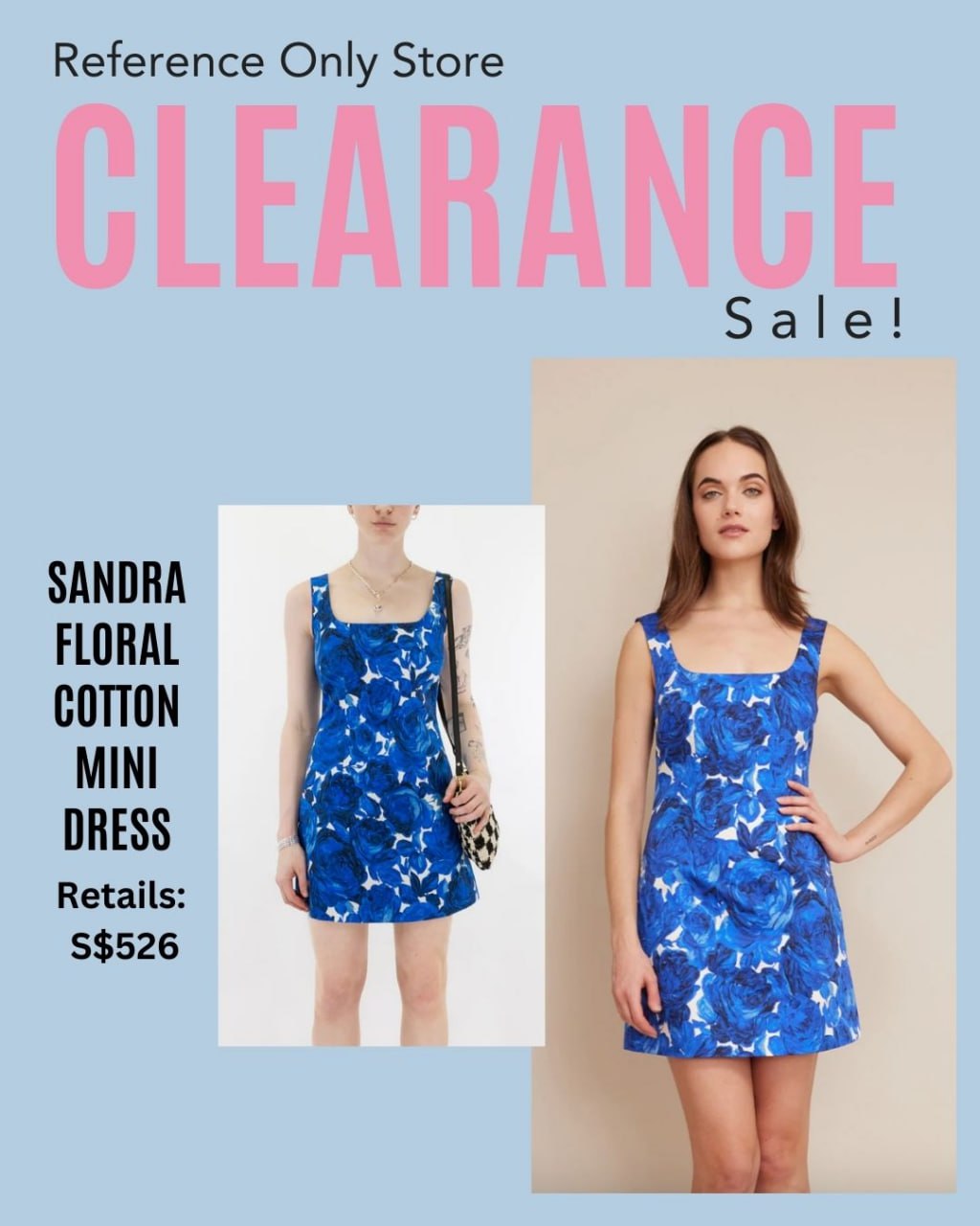 Clearance ! CC Sandra Blue Floral mini dress