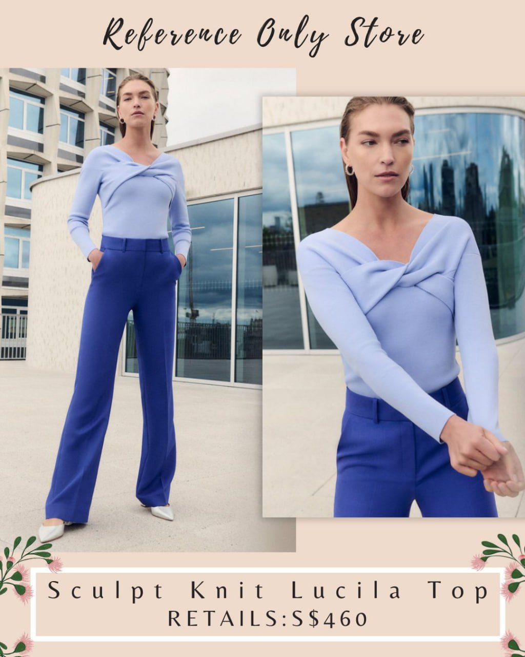 TF Sculpt knit lucila blue top