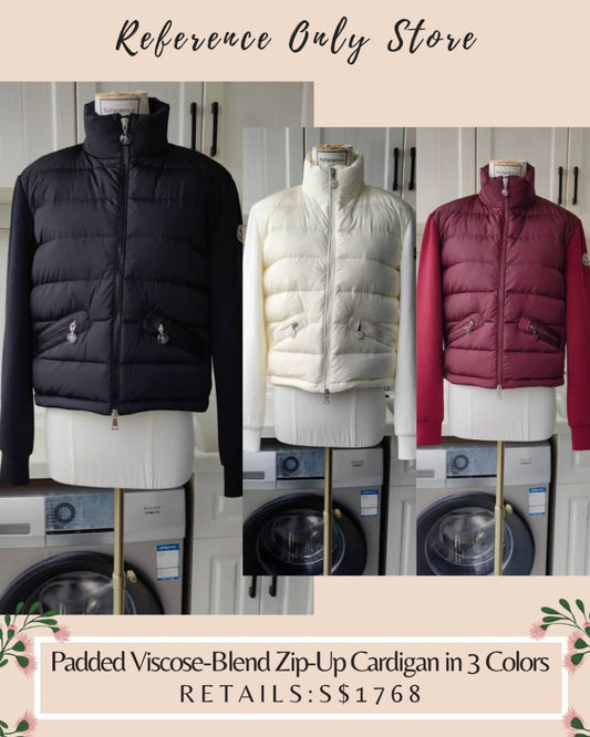 Readystock! MC Padded viscose blend zip up cardigan