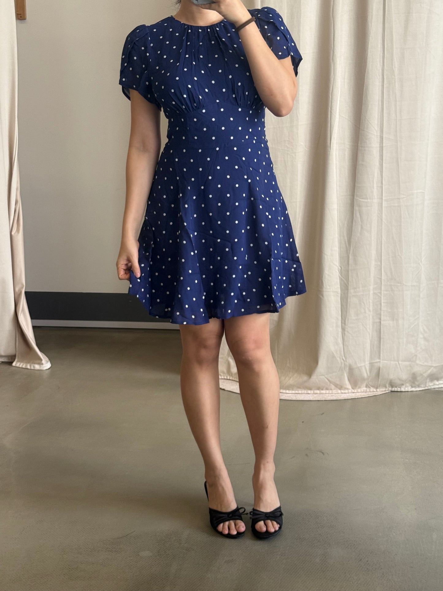 Ref Lula Mini Blue Danube Polka dress