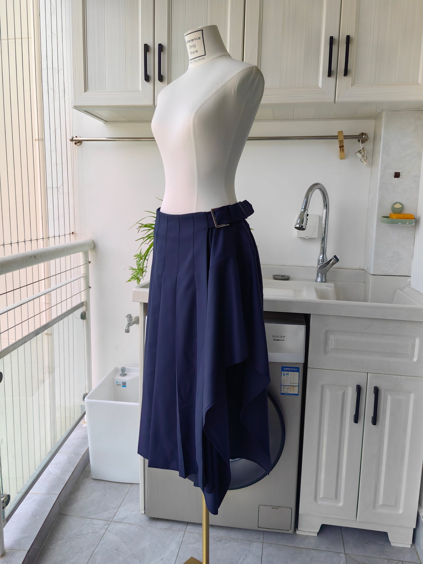 Alc Wayland Pleated Wool Blend Midi Skirt