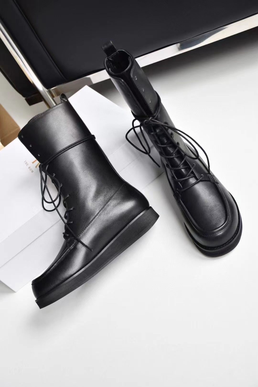 TR Patty Lace Up Leather Combat Boots