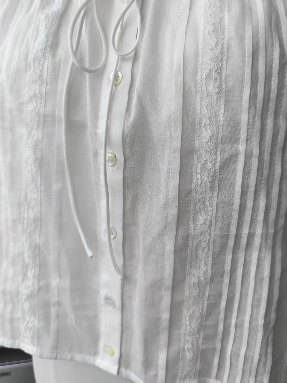 HS voile peasant cotton blouse in white