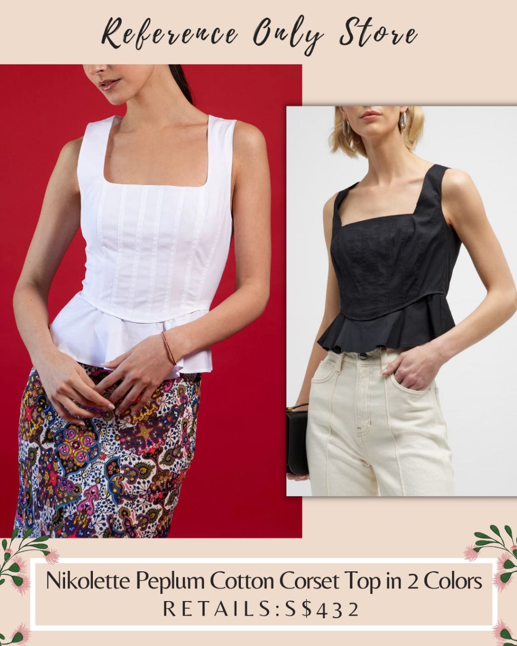 VB Nicolette Peplum Cotton Corset Top