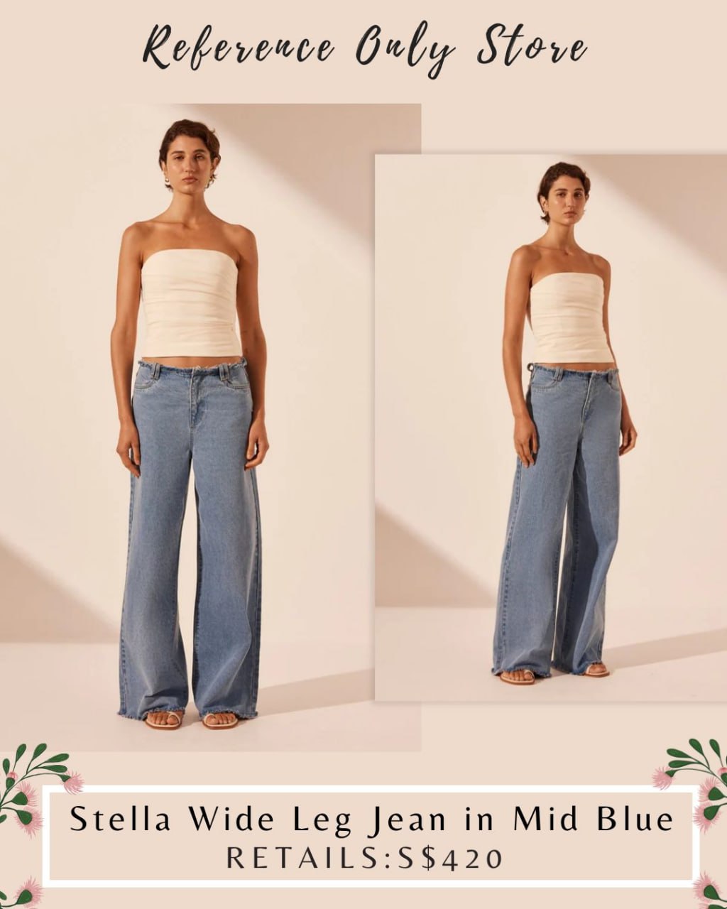 SJ Stella Wide Leg Jean in Mid Blue