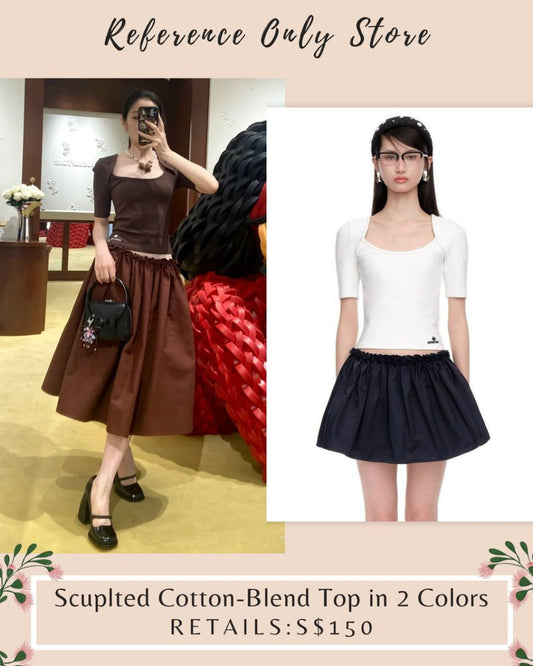 SST structured cotton blend tee shirt top