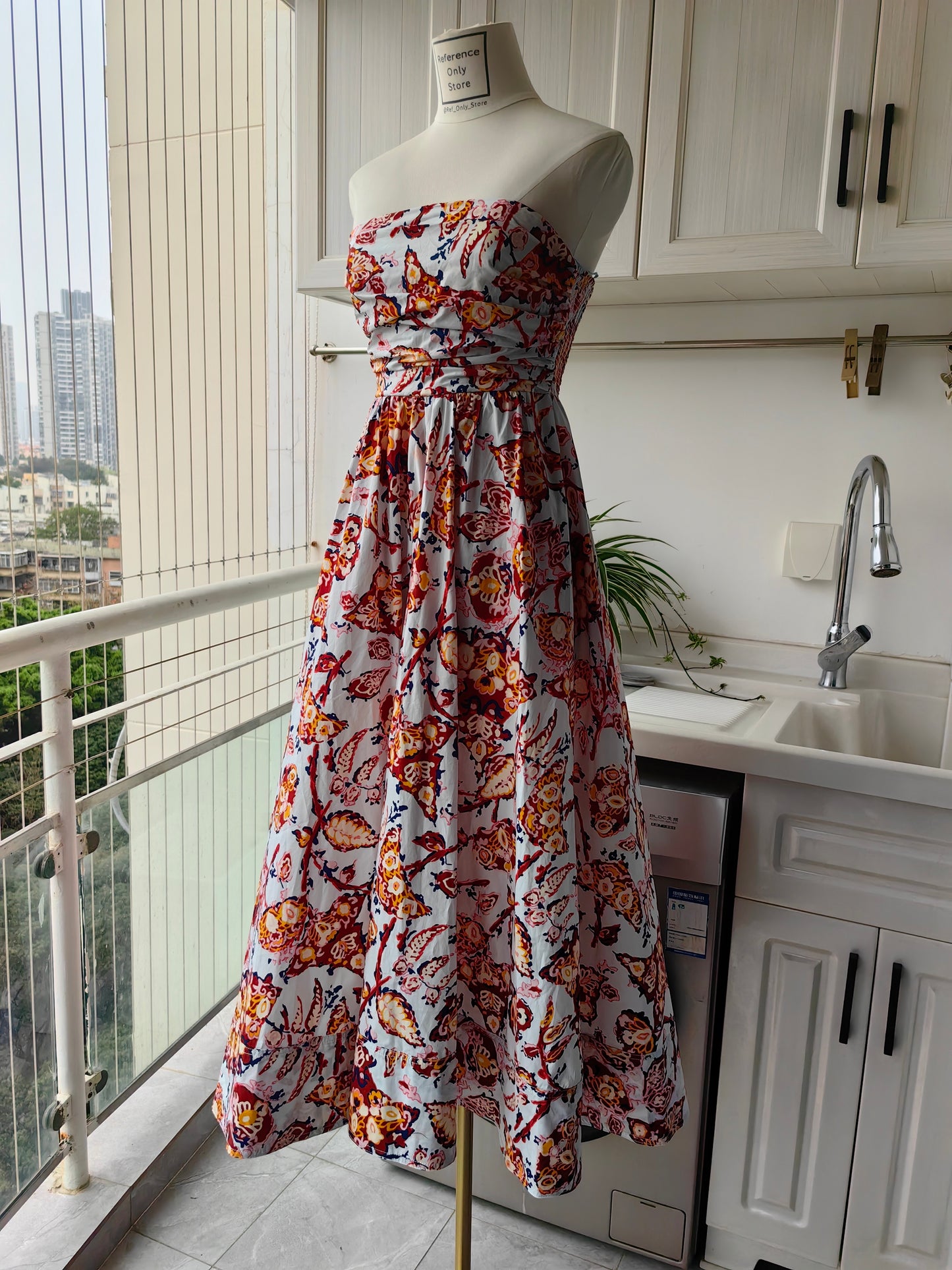 ALC Tate Strapless A line maxi dress