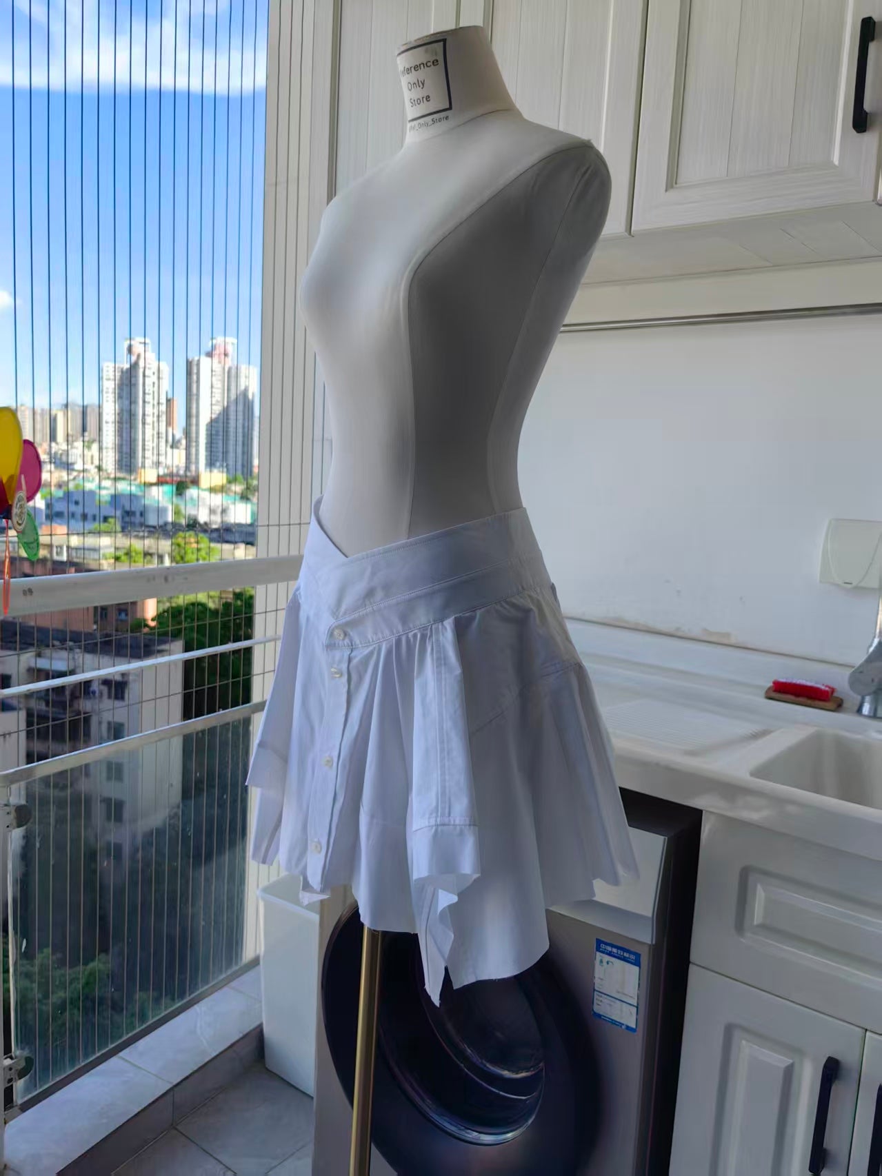 AW deconstructed mini skirt