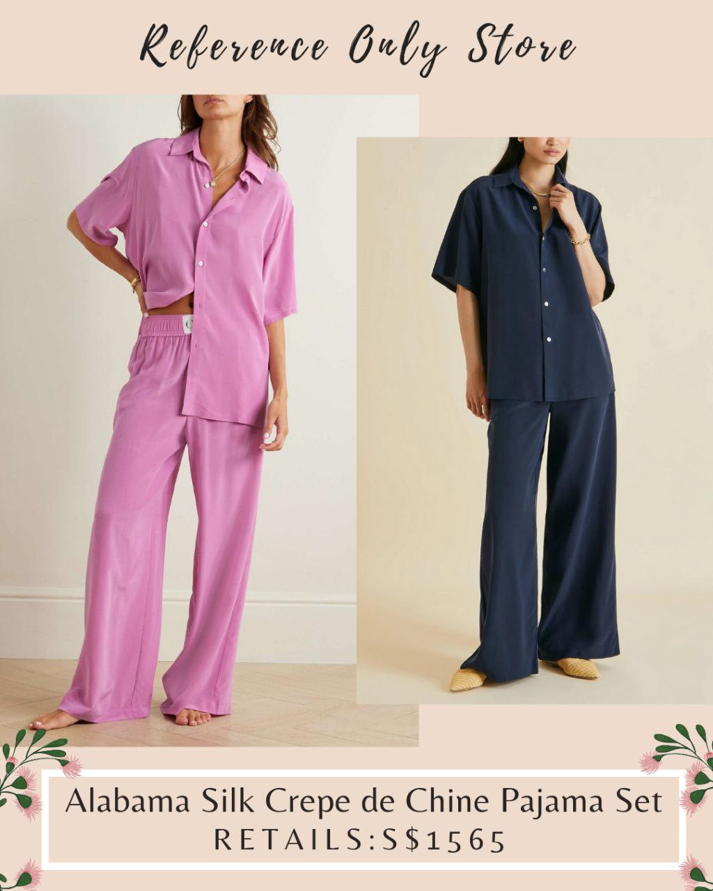 Reduced! OVH Alabama Silk Crepe de chine Pajama Set