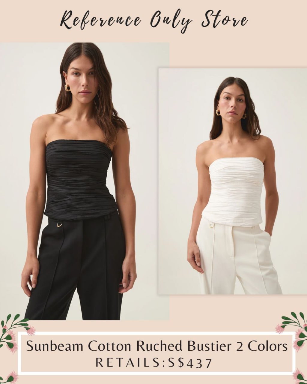 Aj Sunbeam cotton ruched bustier in 2 colors