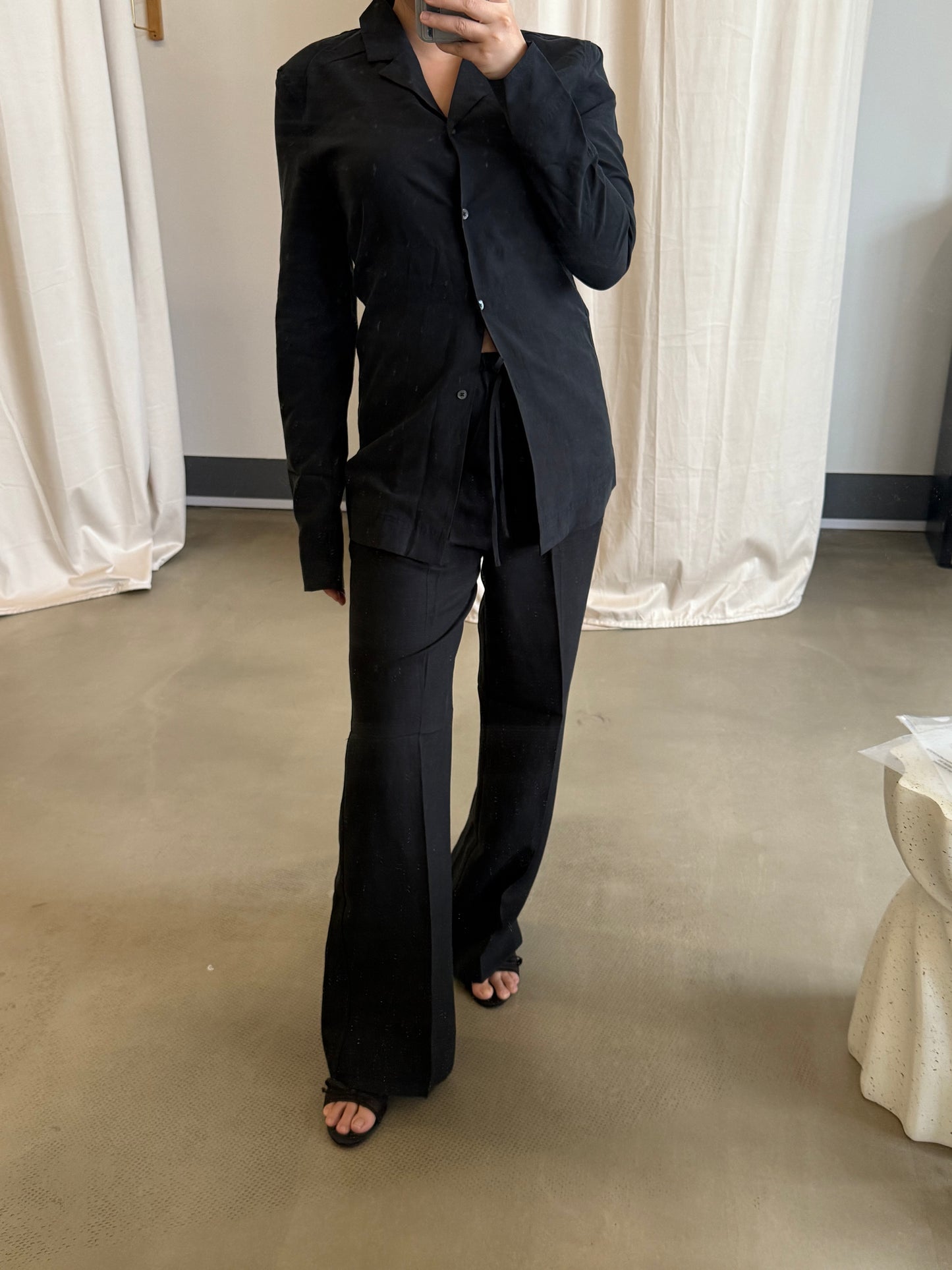 Tot Fluid Tencel linen blend shirt, pants trousers, singlet top