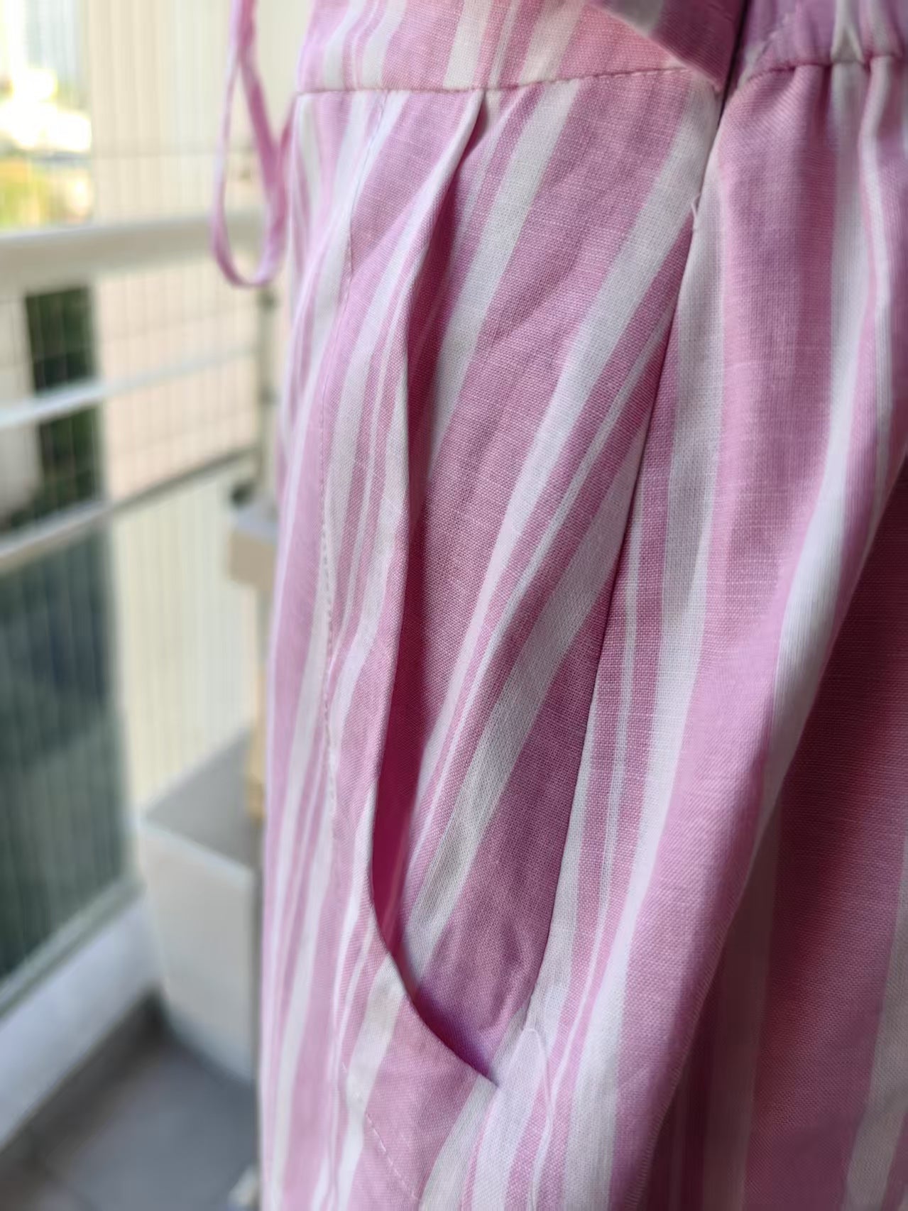 SK Stripe Pink / blue strap mini dress
