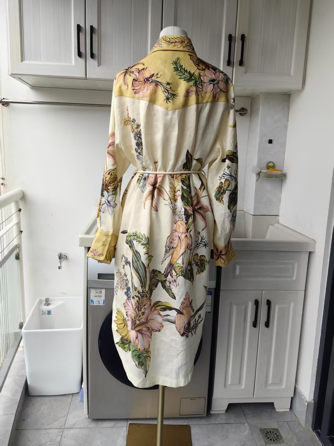 AM Oleander linen midi shirt dress
