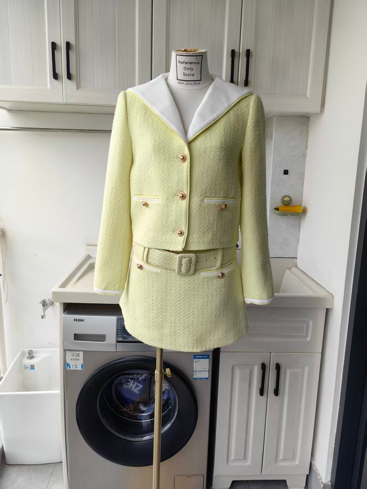 SP Boucle Collar Jacket and Skirt