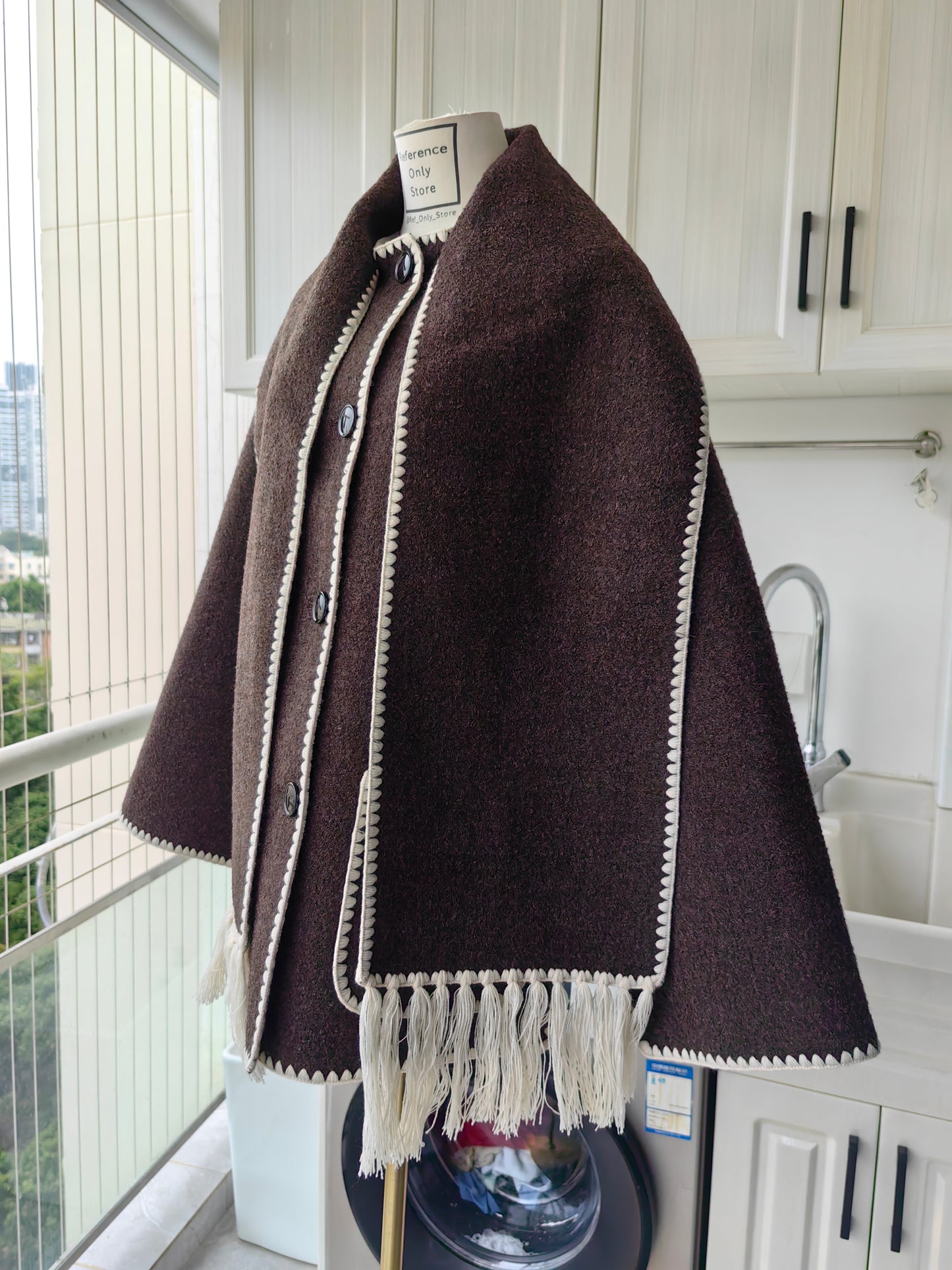 Tot Embroidered Scarf Wool Blend Jacket