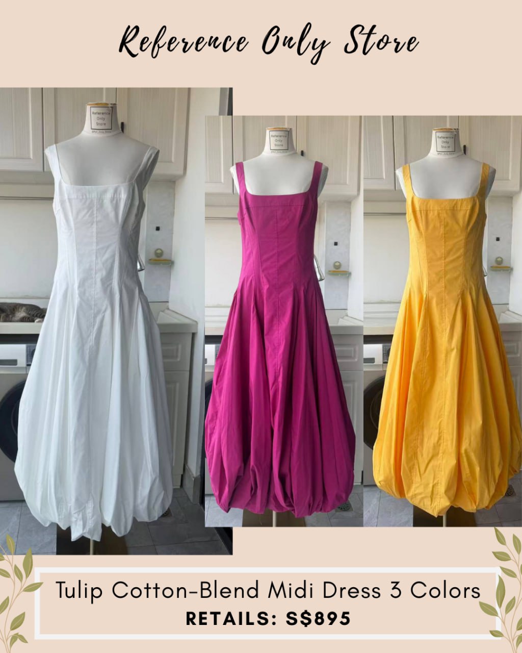 SK Tulip cotton blend midi dress