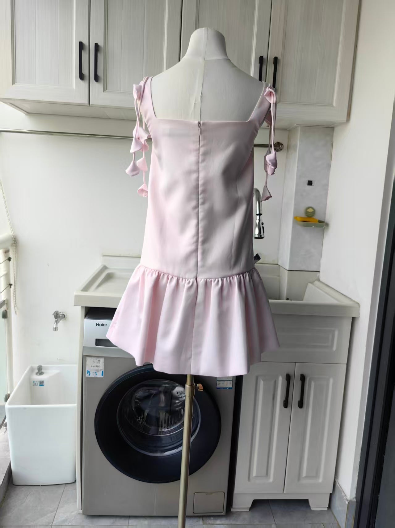 SP Pink Taffeta flower mini dress