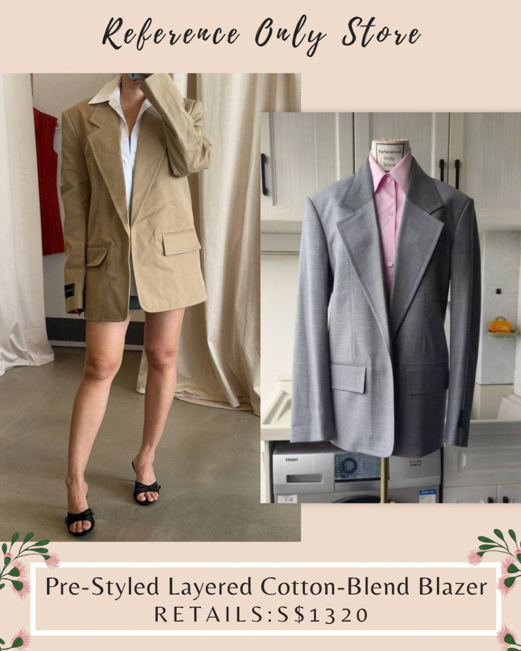 AW Pre styled layered cotton blend blazer