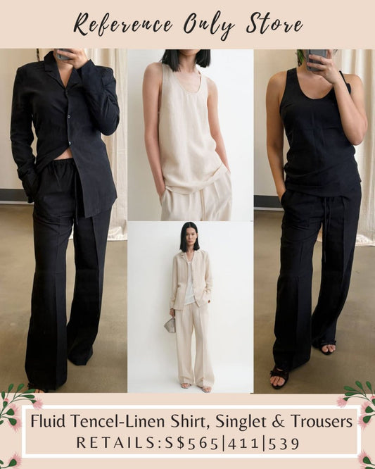 Tot Fluid Tencel linen blend shirt, pants trousers, singlet top