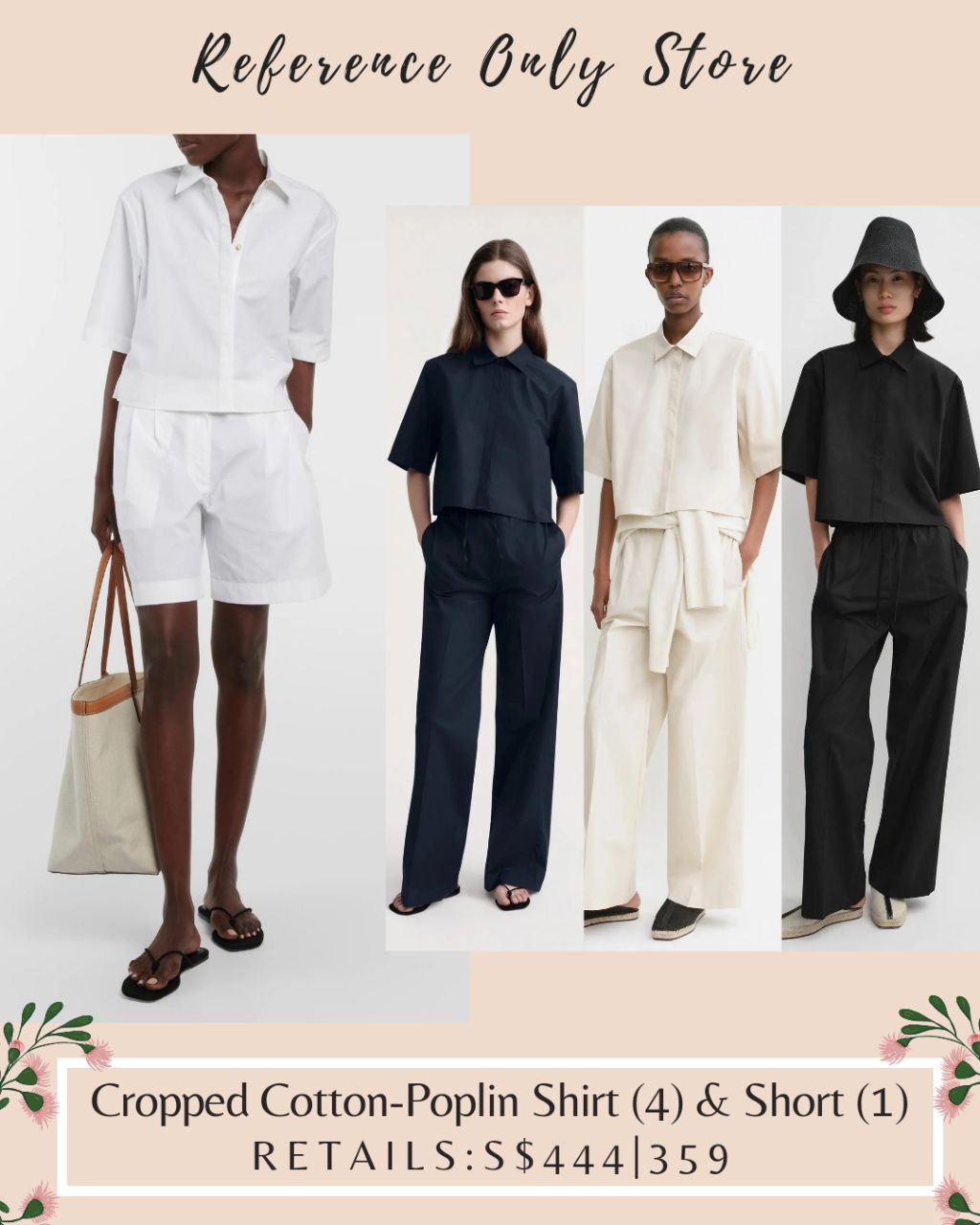 Tot Cropped Cotton Poplin Shirt & shorts