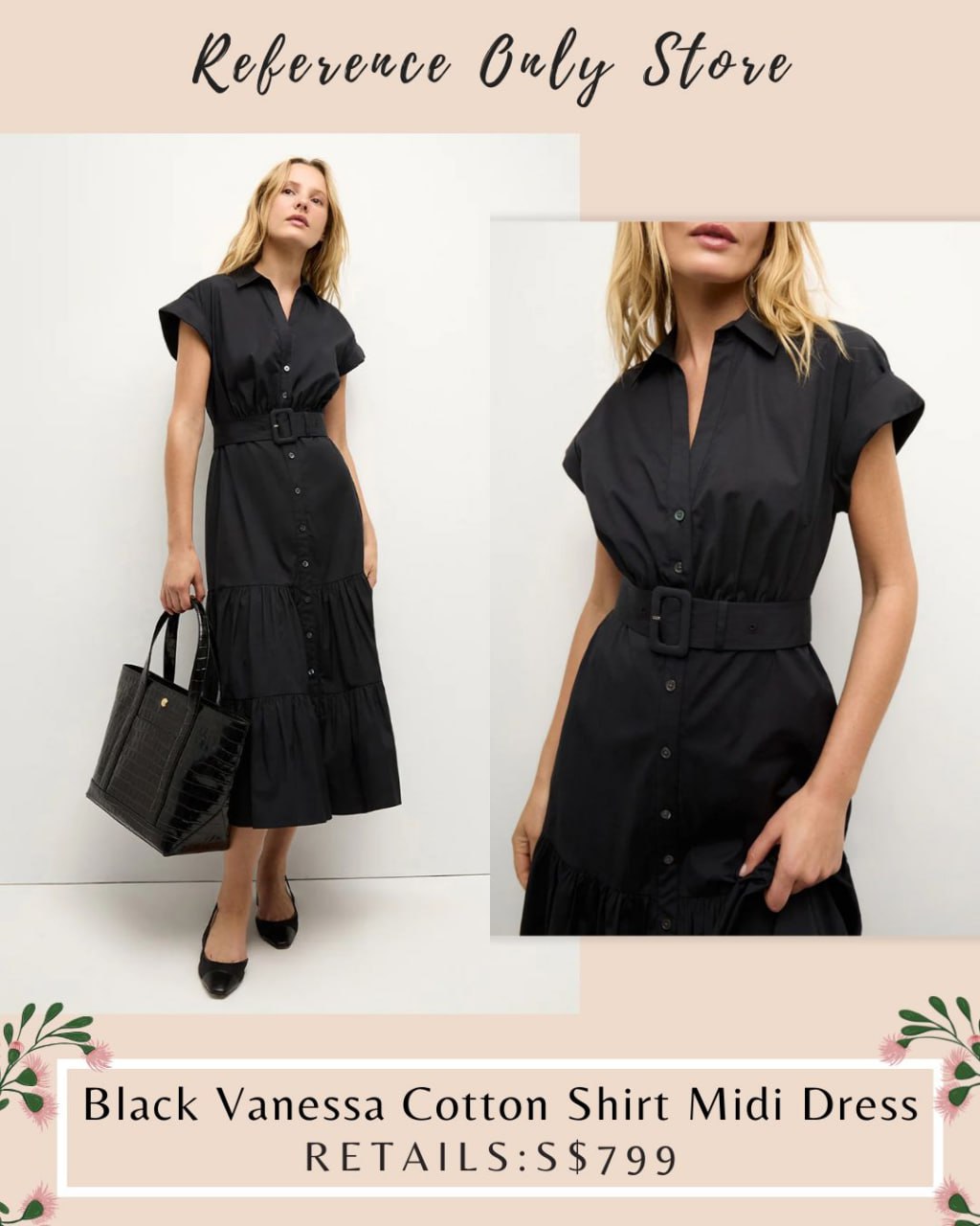 VB Black Vanessa cotton shirt dress