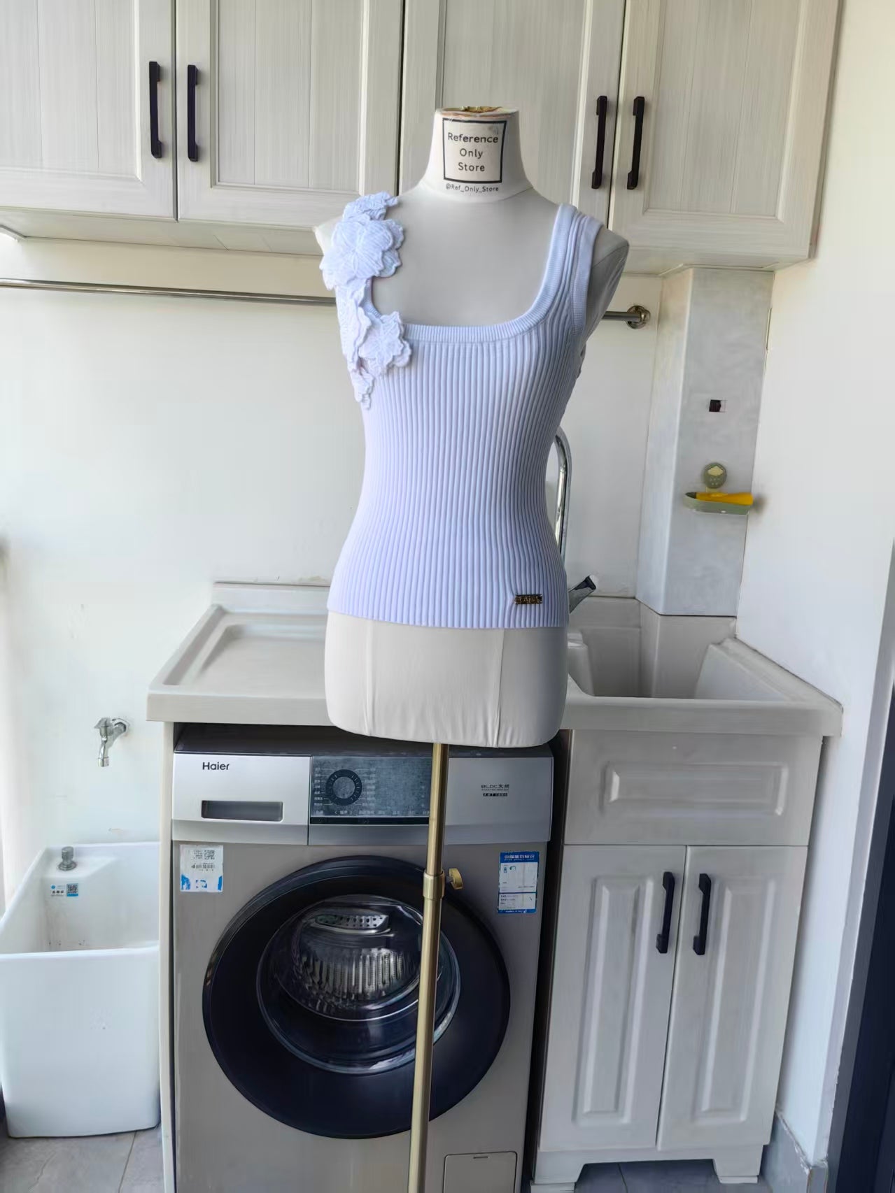 3 Colors! AJ Splendour flower knit viscose cotton blend tank top