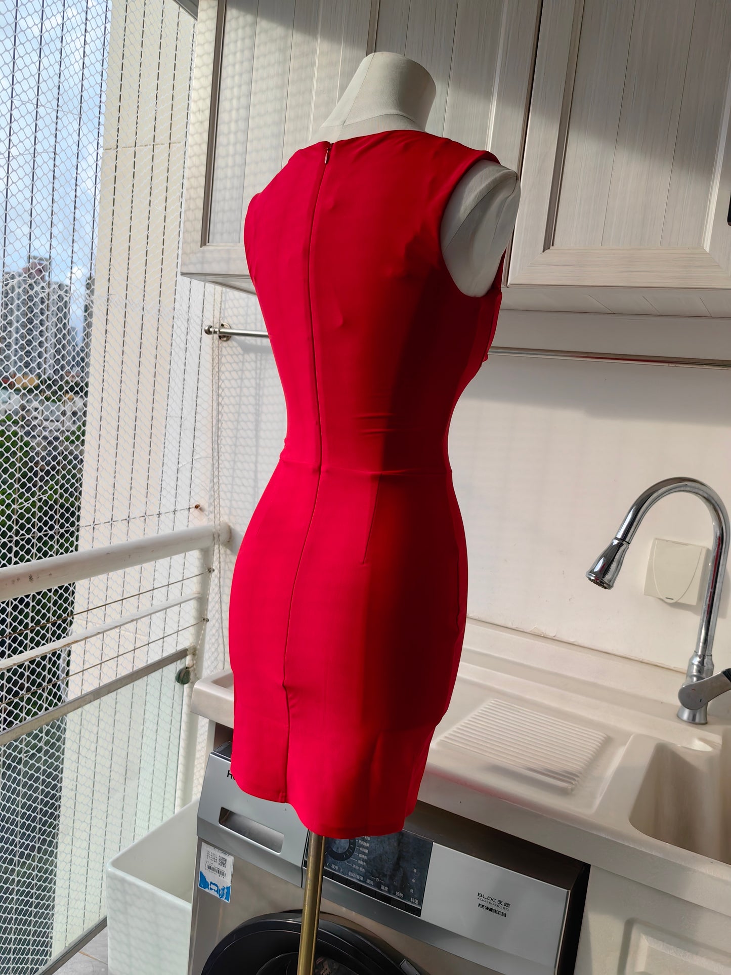AP Orin Knotted stretch Jersey mini dress