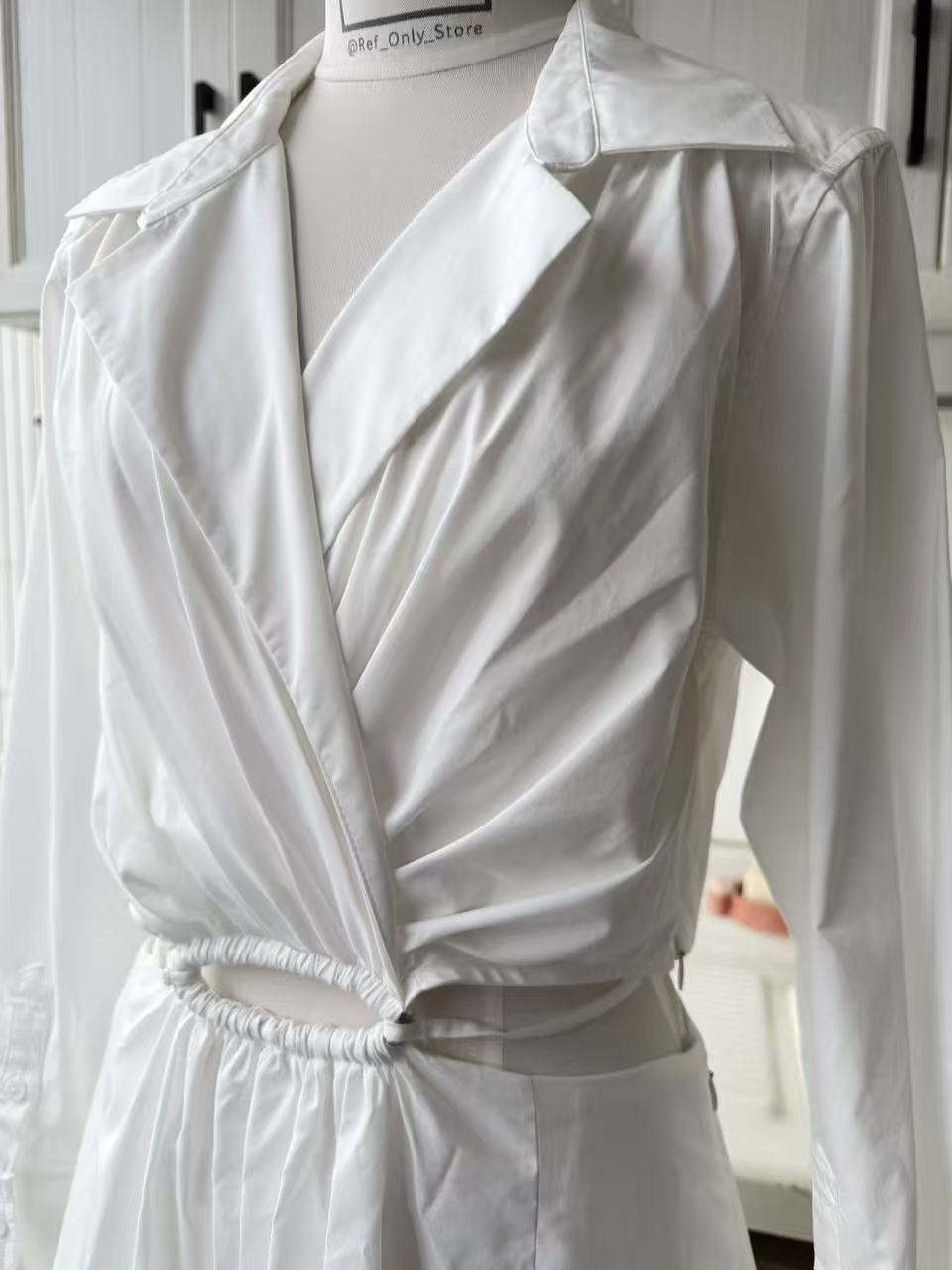 SK Alex cut out cotton midi white dress