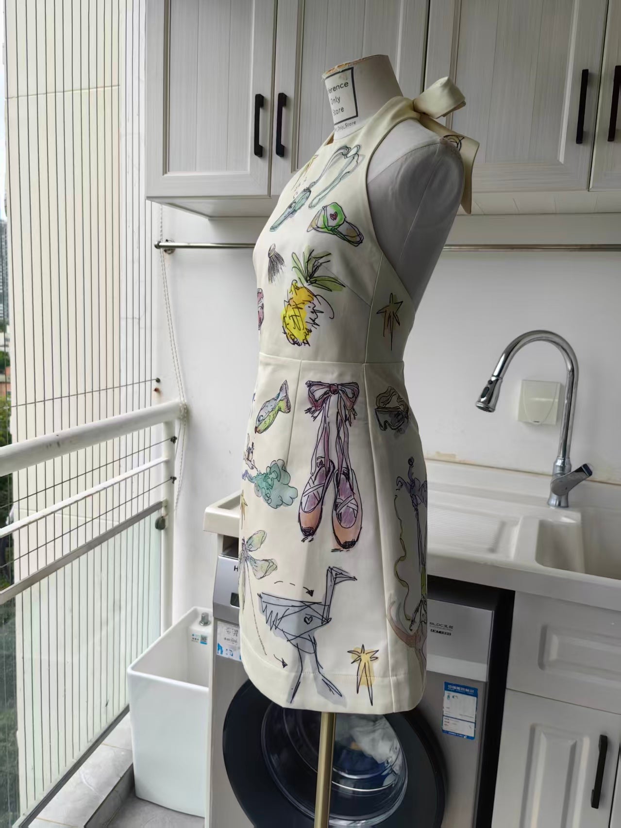 AM Sleeveless Halterneck Cotton mini dress