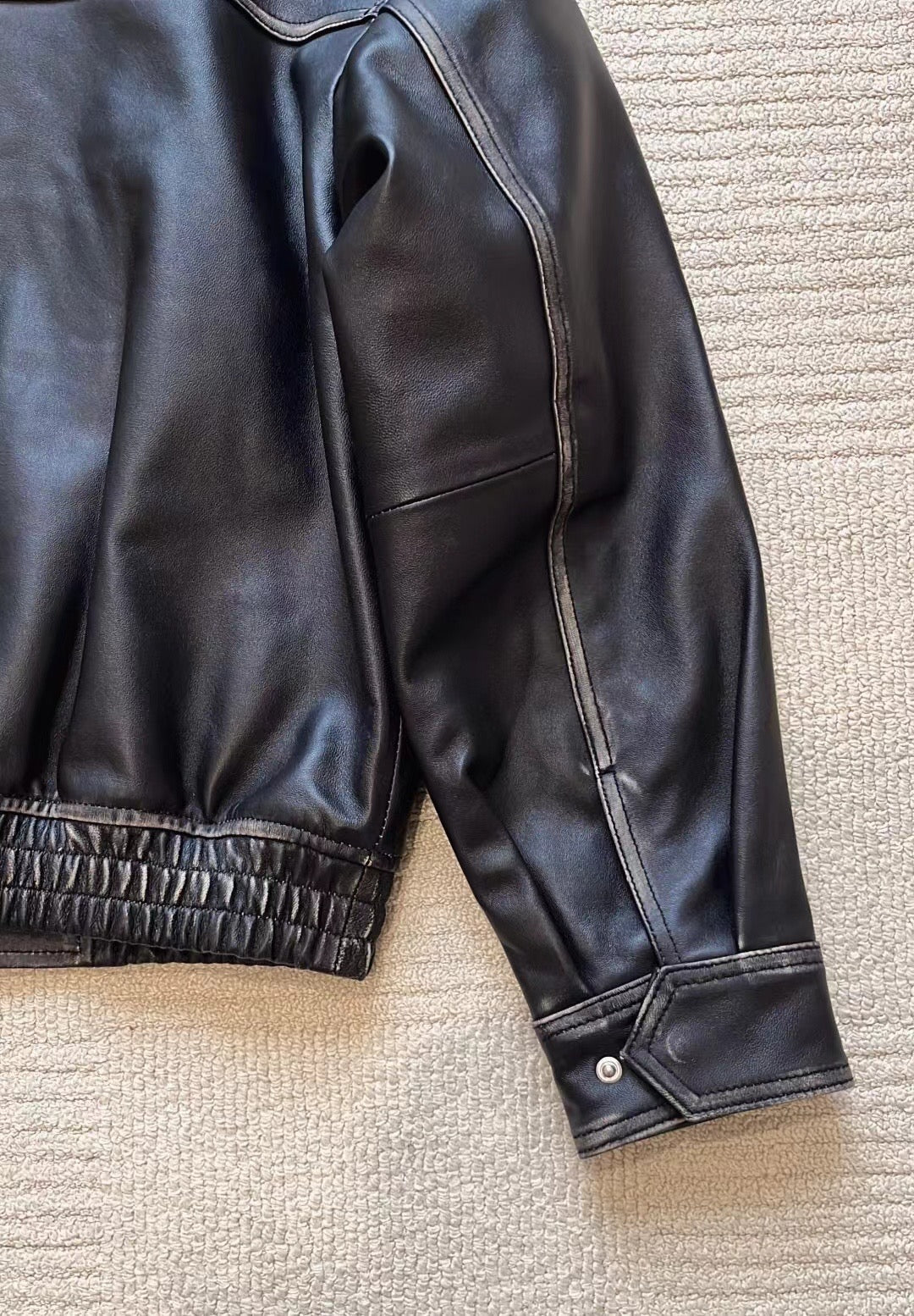 DST Unisex Oversized vintage Lambskin leather blouson Jacket